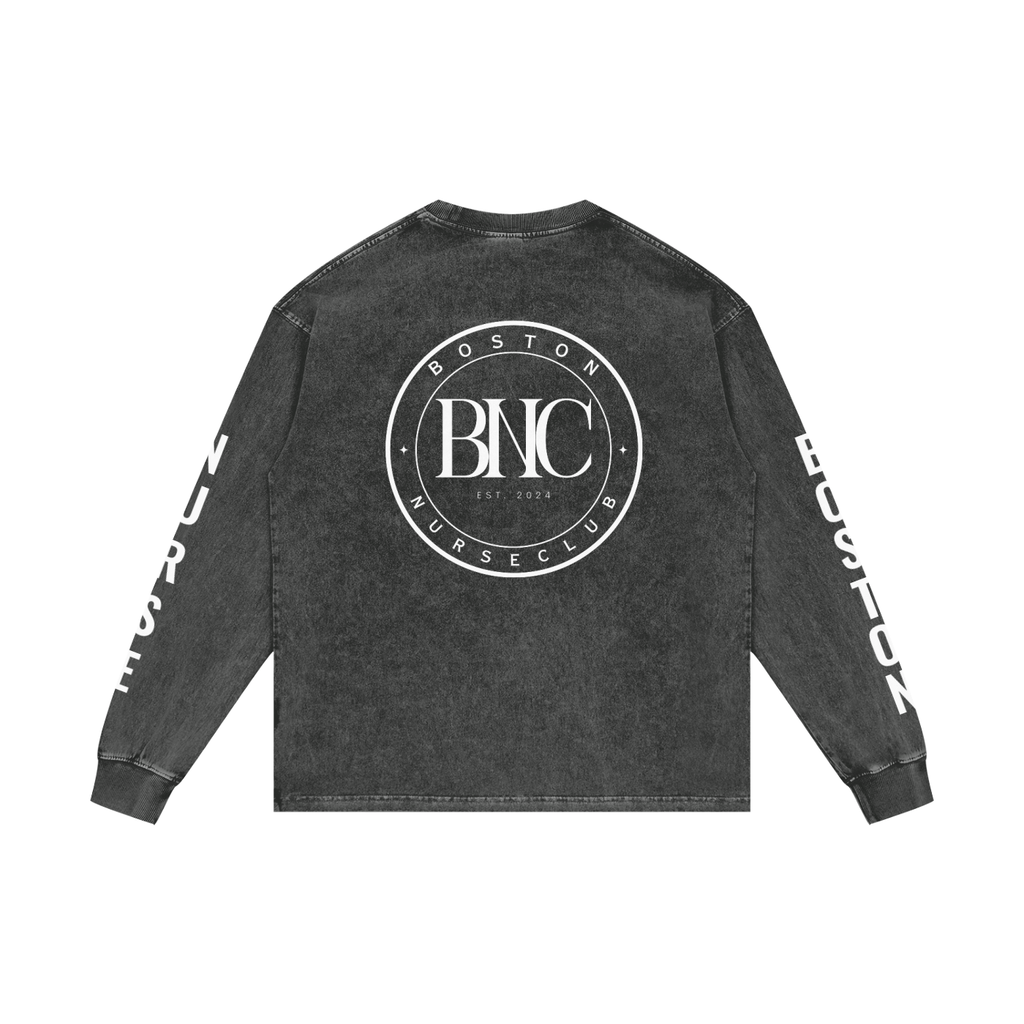 BNC Acid Wash Oversize Long Sleeve T-Shirt