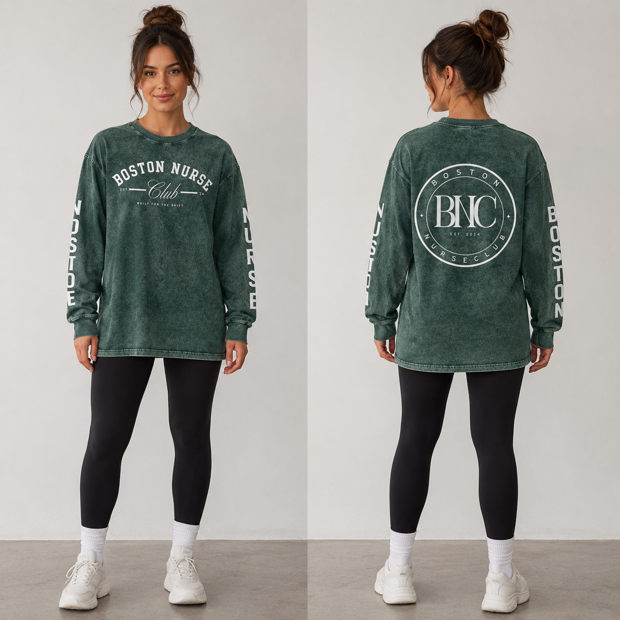 BNC Acid Wash Oversize Long Sleeve T-Shirt