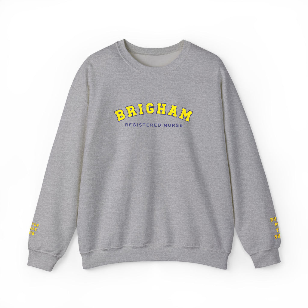 Embroidered Brigham Registered Nurse Crewneck Sweatshirt