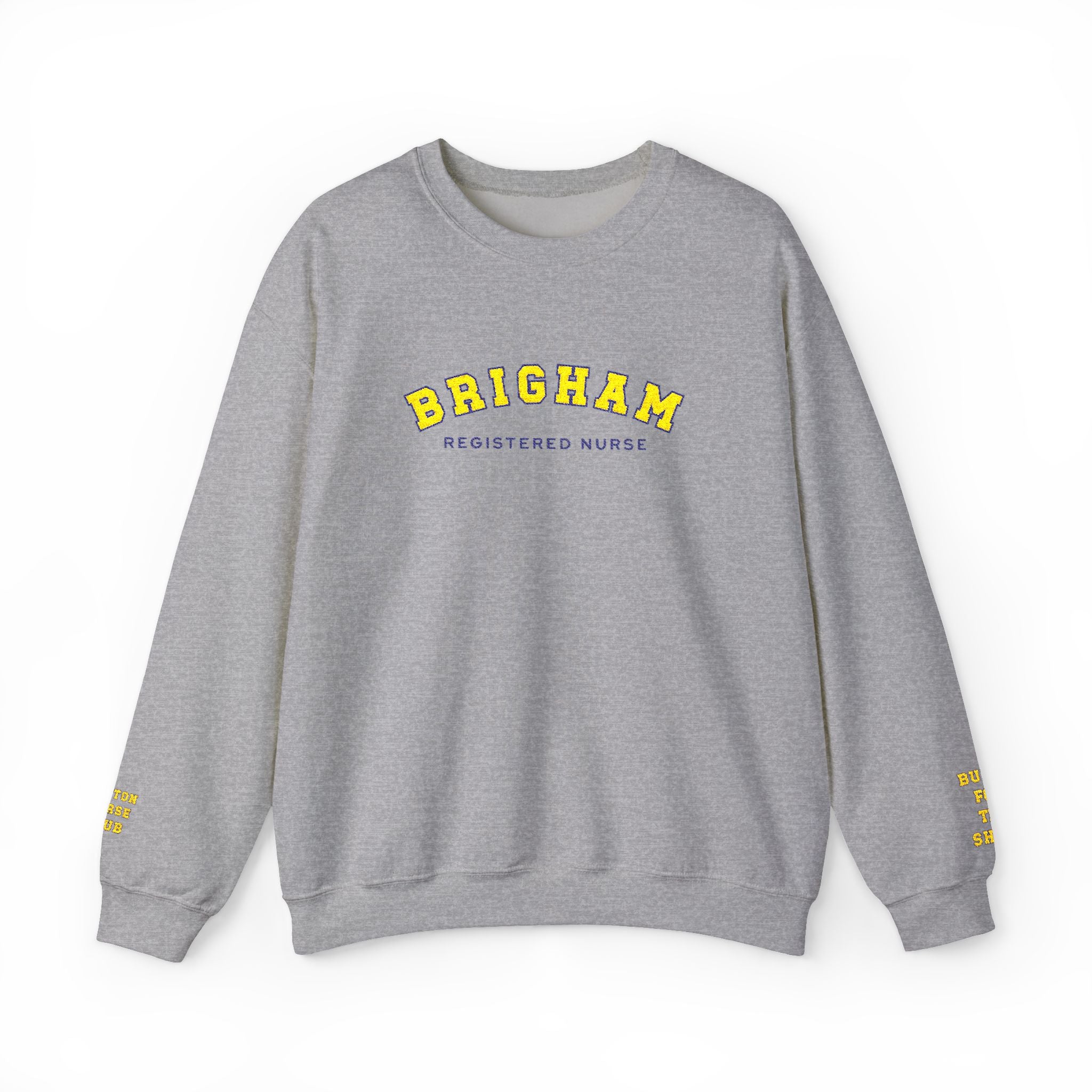 Embroidered Brigham Registered Nurse Crewneck Sweatshirt