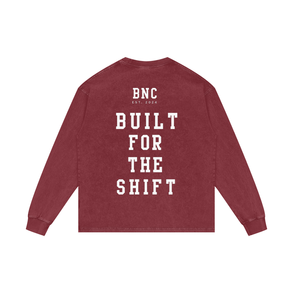 BNC Built for the Shift - Acid Wash Oversize Long Sleeve T-Shirt