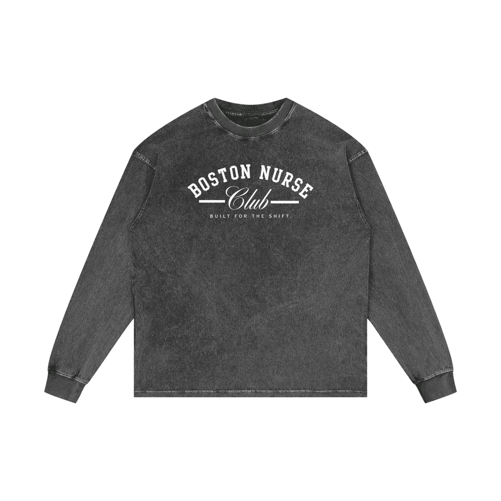 BNC Built for the Shift - Acid Wash Oversize Long Sleeve T-Shirt