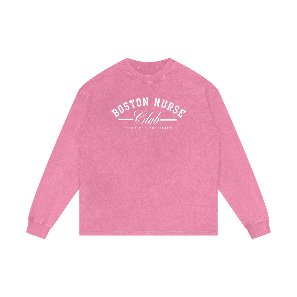 BNC Built for the Shift - Acid Wash Oversize Long Sleeve T-Shirt