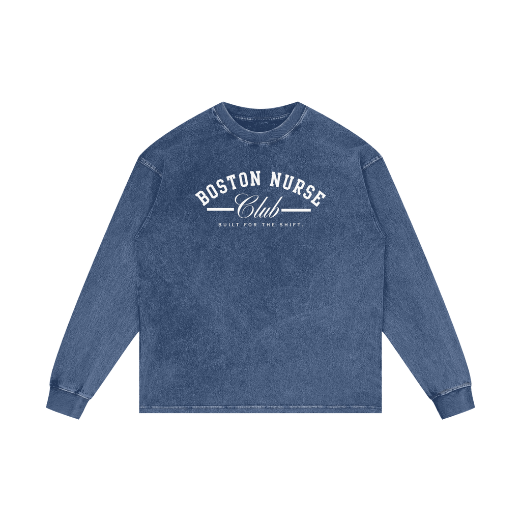 BNC Built for the Shift - Acid Wash Oversize Long Sleeve T-Shirt