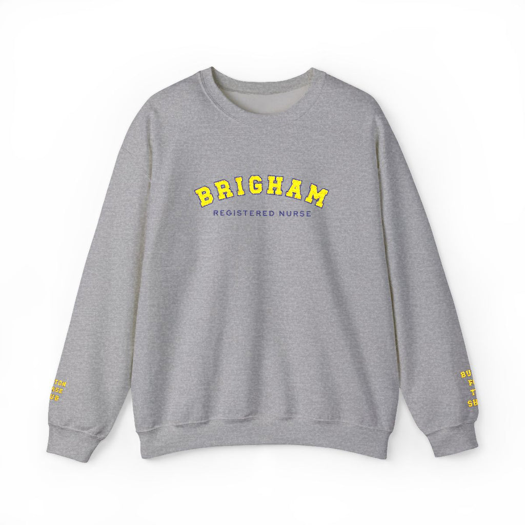 Embroidered Brigham Registered Nurse Crewneck Sweatshirt