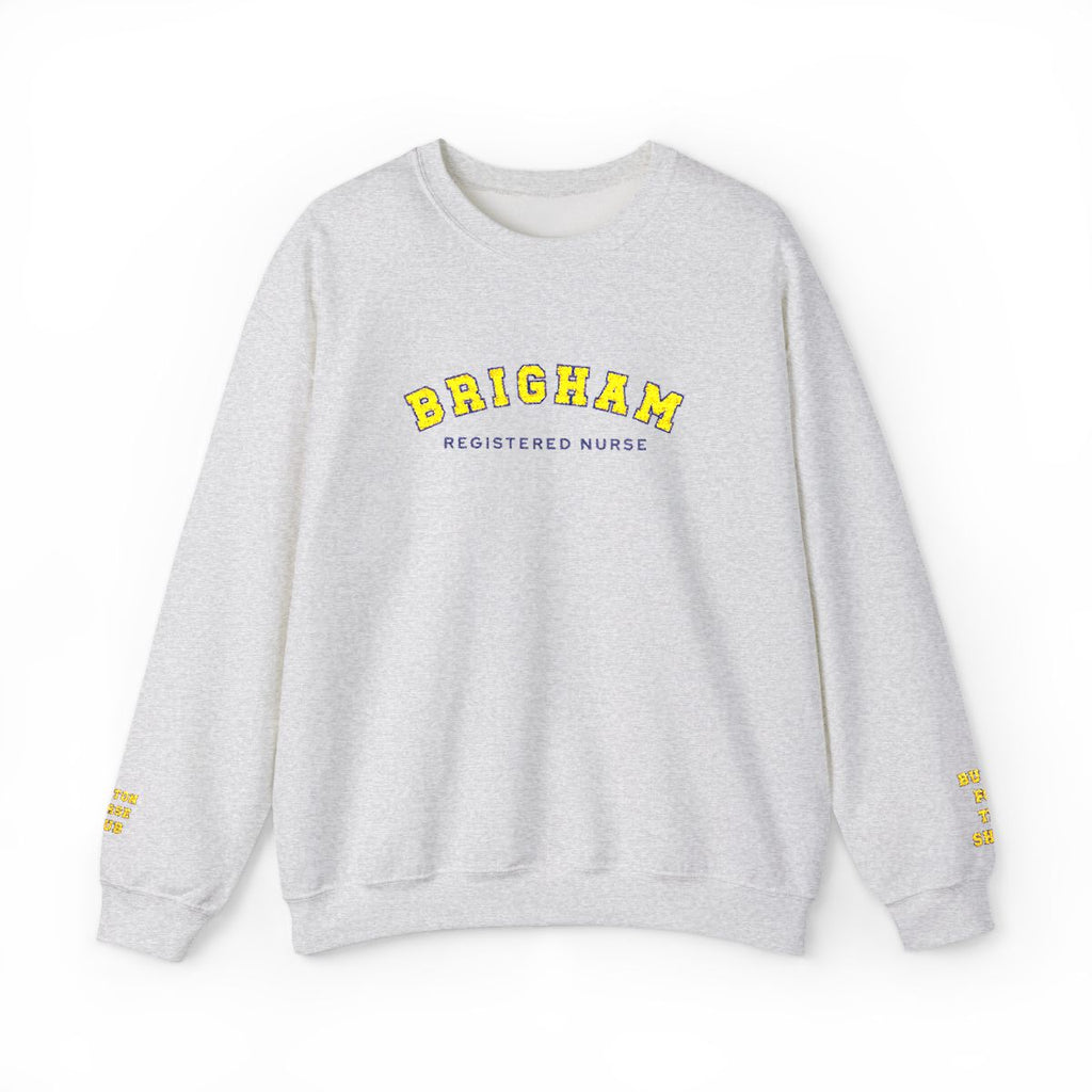 Embroidered Brigham Registered Nurse Crewneck Sweatshirt