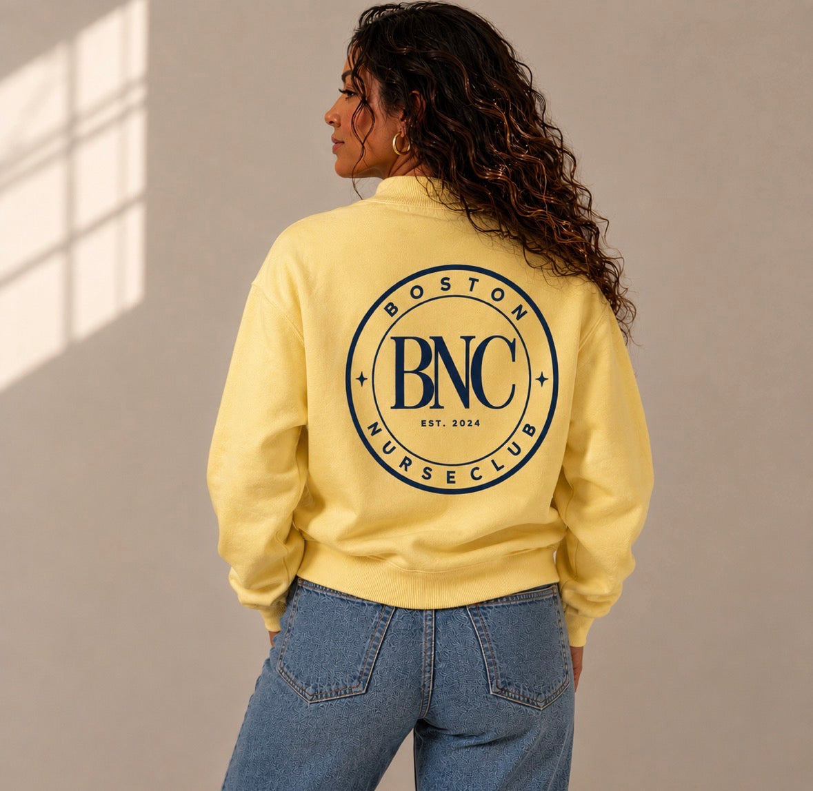 BNC Mock-Neck Crew Sweatshirt