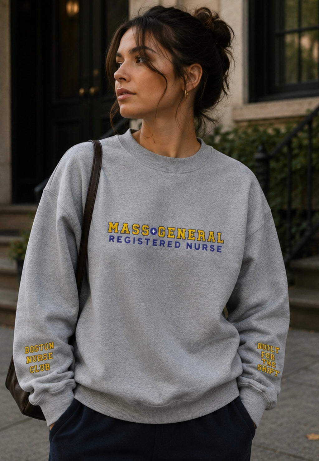 Embroidered Mass General Registered Nurse Crewneck Sweatshirt