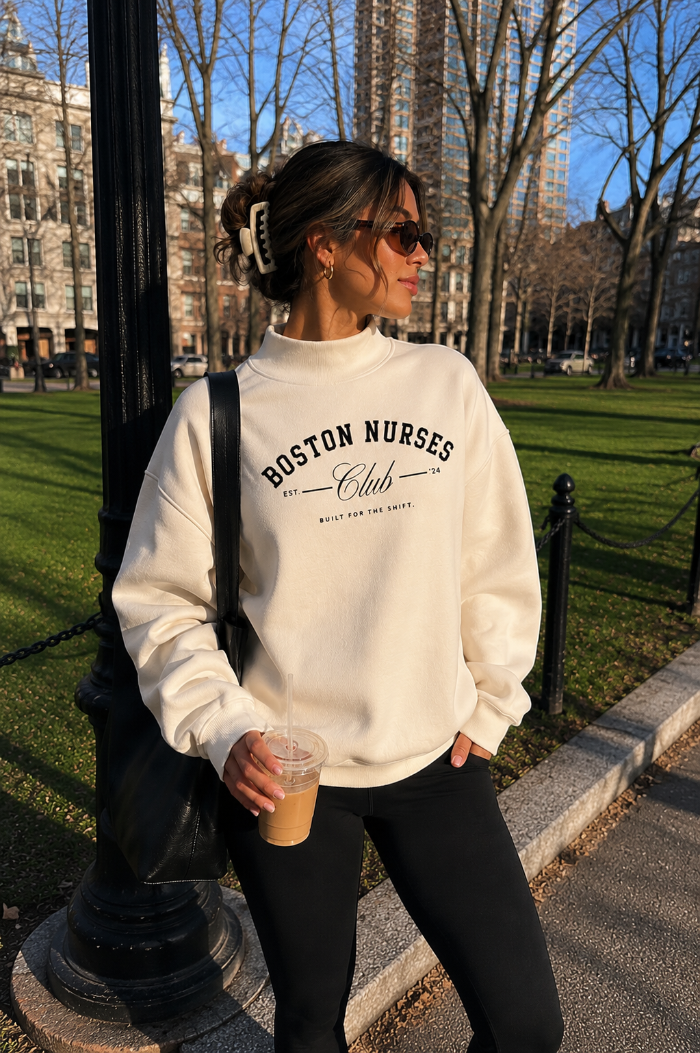 BNC Mock-Neck Crew Sweatshirt