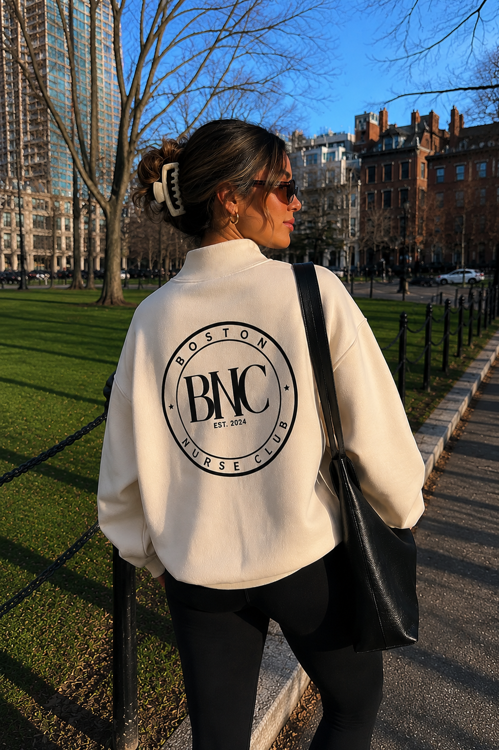 BNC Mock-Neck Crew Sweatshirt
