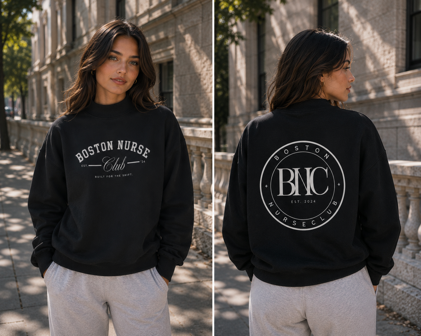 BNC Mock-Neck Crew Sweatshirt