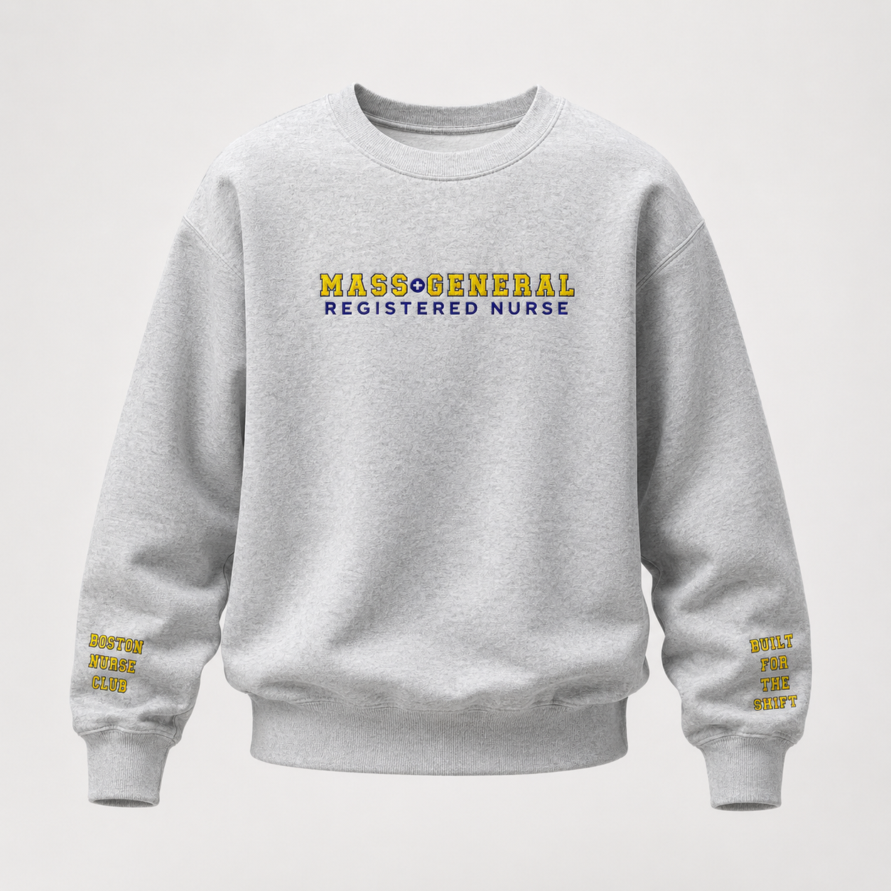 Embroidered Mass General Registered Nurse Crewneck Sweatshirt