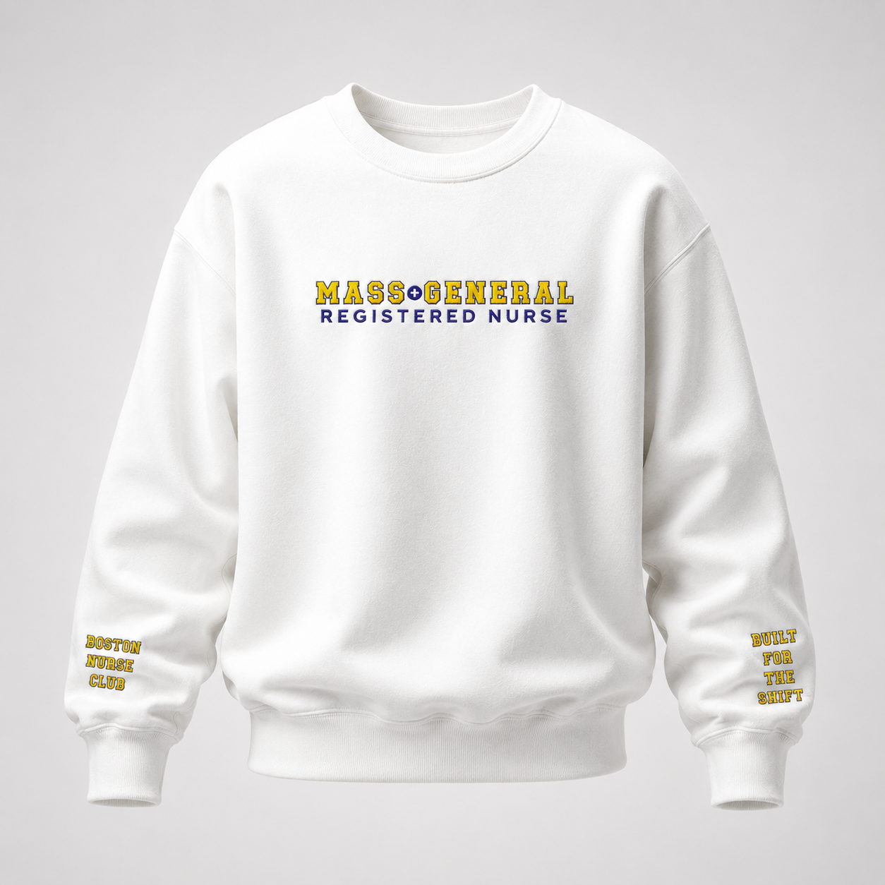 Embroidered Mass General Registered Nurse Crewneck Sweatshirt