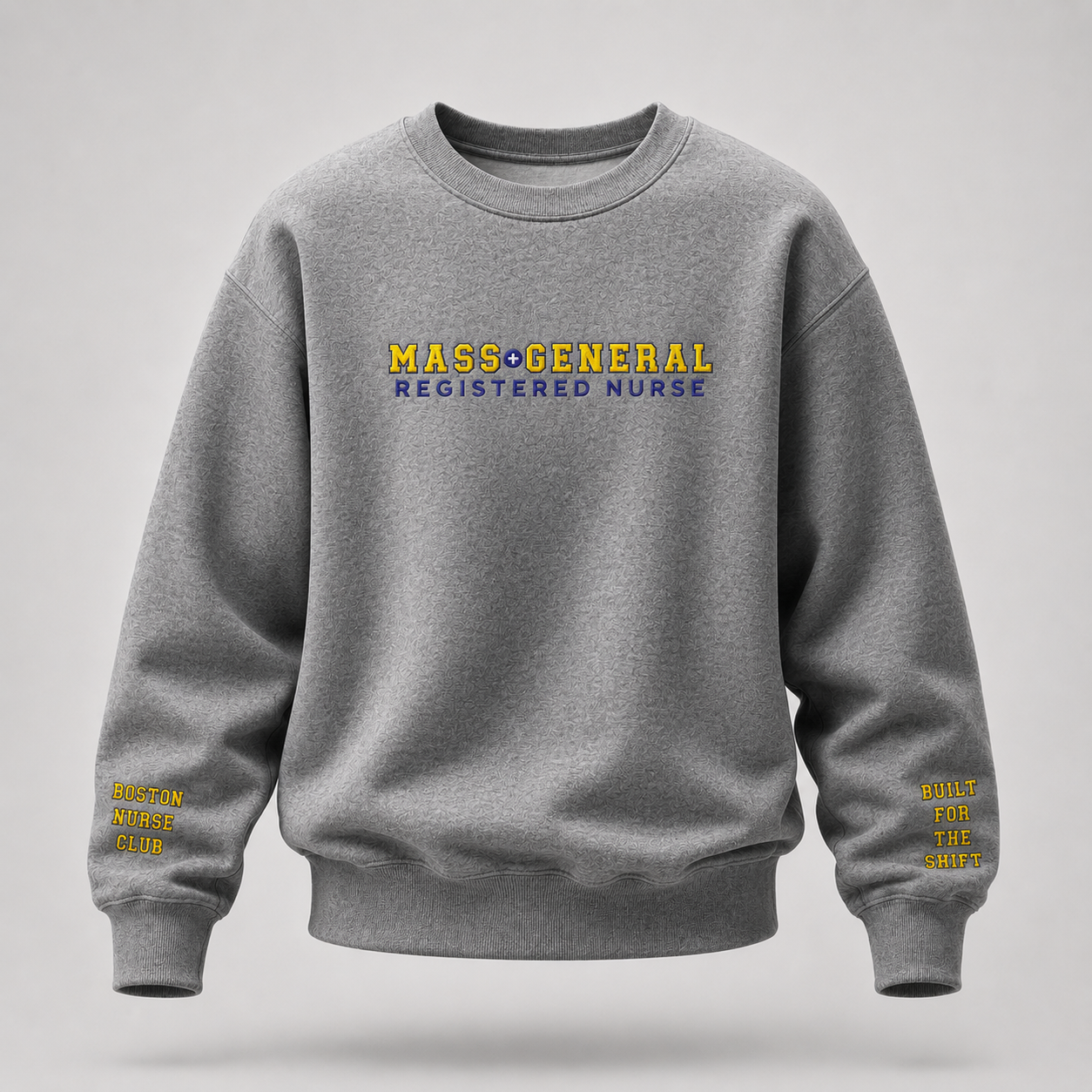 Embroidered Mass General Registered Nurse Crewneck Sweatshirt