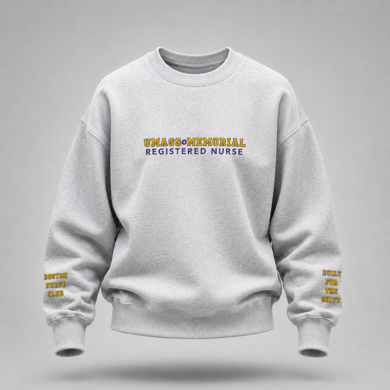 Embroidered UMass Memorial Registered Nurse Crewneck Sweatshirt