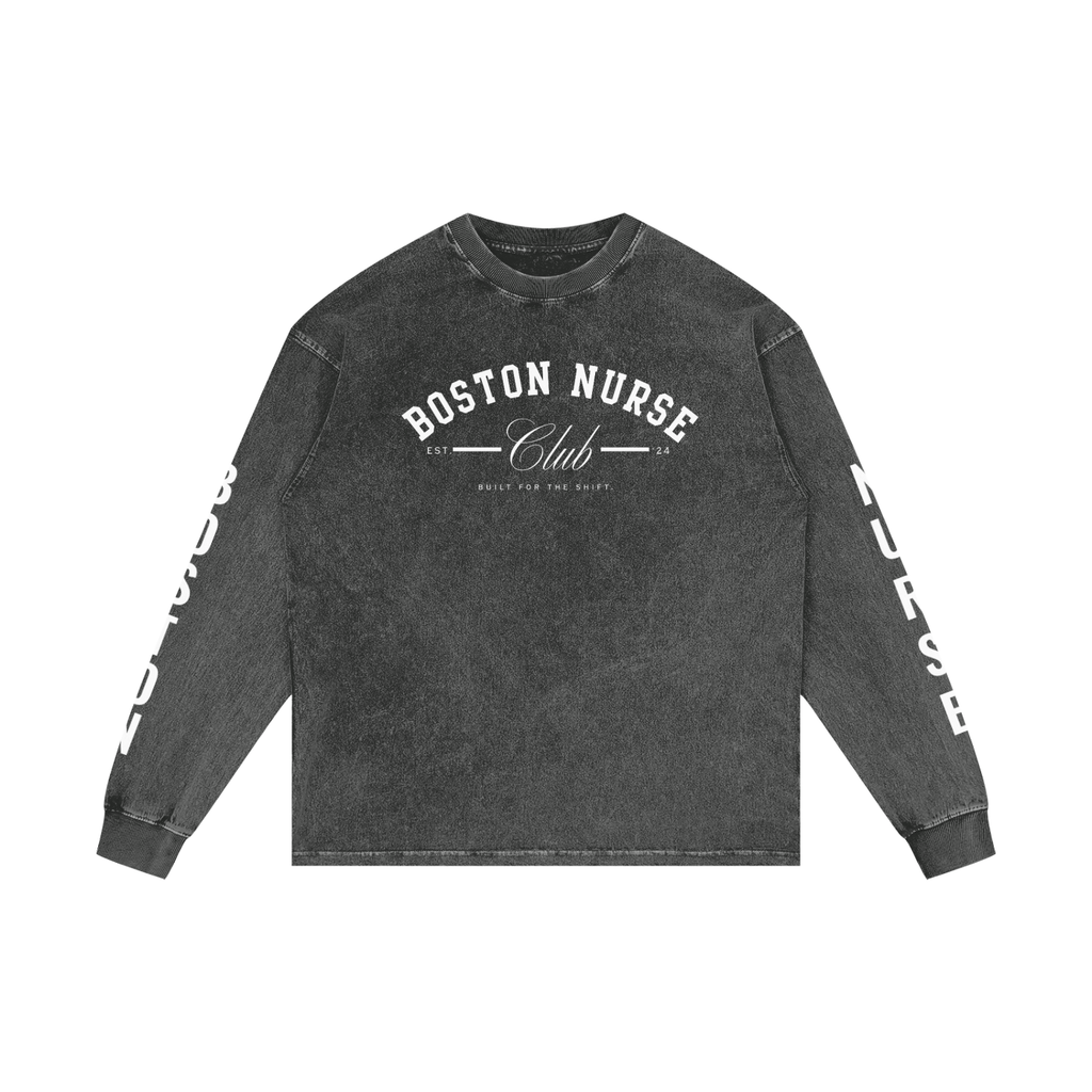 BNC Acid Wash Oversize Long Sleeve T-Shirt