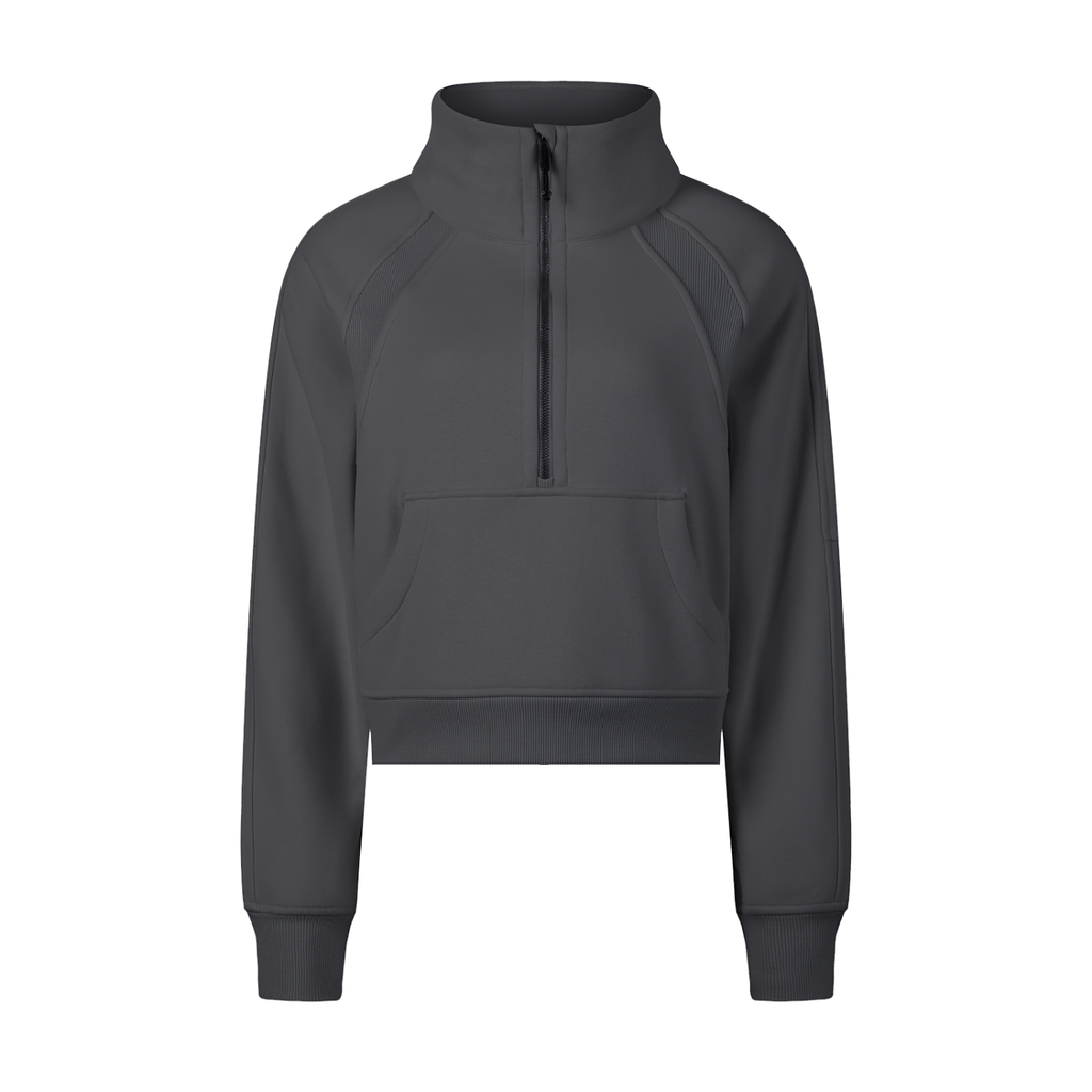Cropped Quarter Zip Sweatshirt
