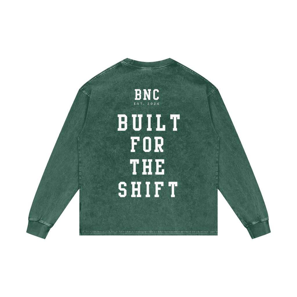 BNC Built for the Shift - Acid Wash Oversize Long Sleeve T-Shirt