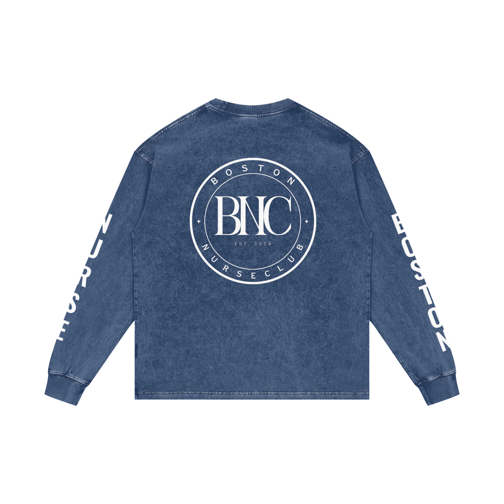 BNC Acid Wash Oversize Long Sleeve T-Shirt