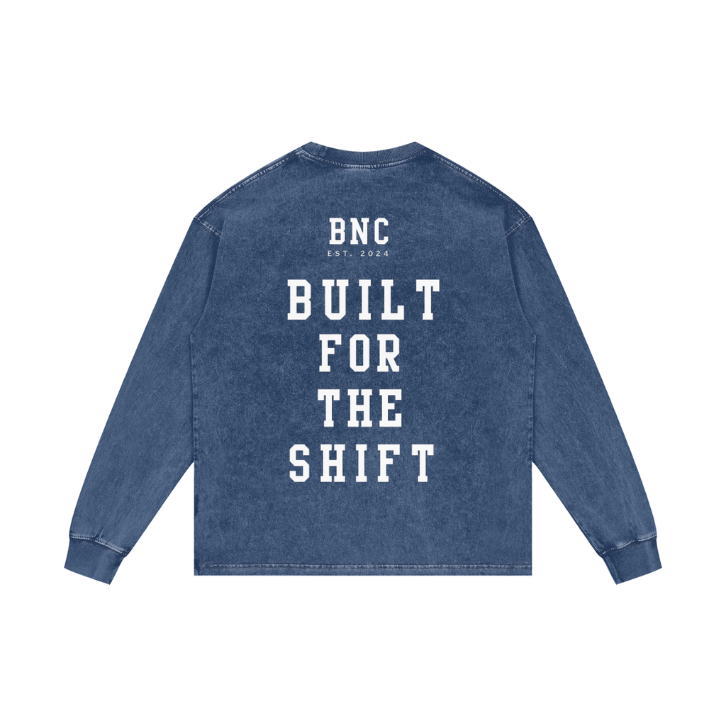 BNC Built for the Shift - Acid Wash Oversize Long Sleeve T-Shirt