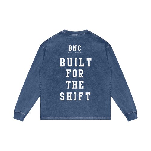 BNC Built for the Shift - Acid Wash Oversize Long Sleeve T-Shirt