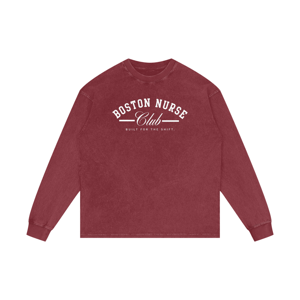 BNC Built for the Shift - Acid Wash Oversize Long Sleeve T-Shirt